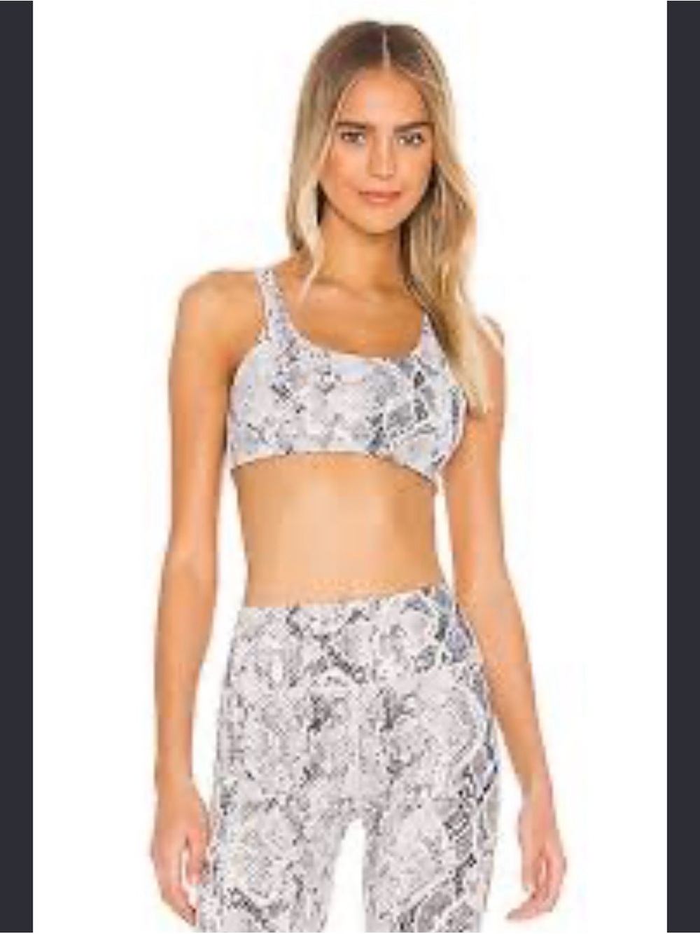 55. ALO vapor Snake-Print Sports Bra
